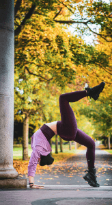 upside down pose yoga outdoors